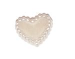 Kids button as a heart made of plastic in cream 14 mm 0,55 inch